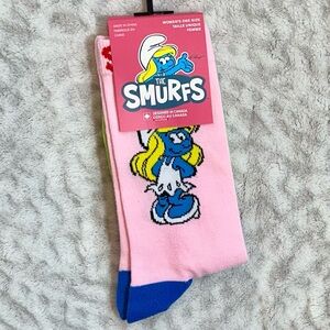 ✨NWT✨SMURFS Novelty Crew Socks Smurfette 💙 Womens Shoe Size  6-9.5 UNISEX